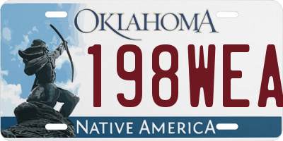 OK license plate 198WEA