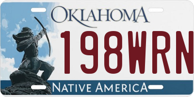 OK license plate 198WRN