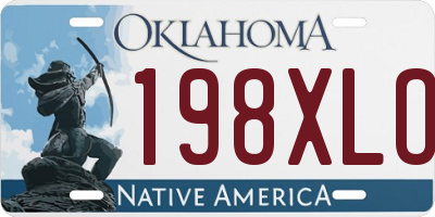 OK license plate 198XLO