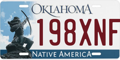 OK license plate 198XNF