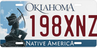 OK license plate 198XNZ