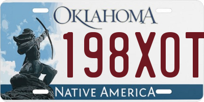 OK license plate 198XOT