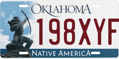 OK license plate 198XYF