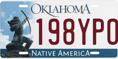 OK license plate 198YPO