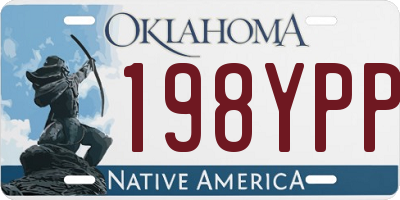 OK license plate 198YPP
