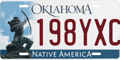 OK license plate 198YXC