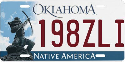 OK license plate 198ZLI