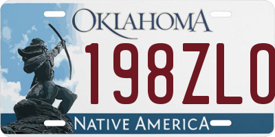 OK license plate 198ZLO