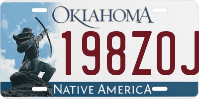 OK license plate 198ZOJ