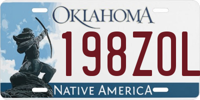 OK license plate 198ZOL
