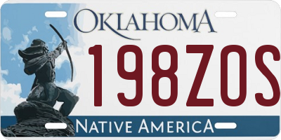 OK license plate 198ZOS