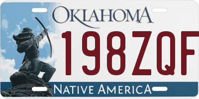 OK license plate 198ZQF