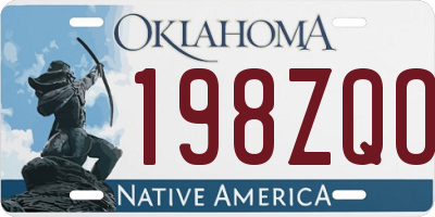 OK license plate 198ZQO