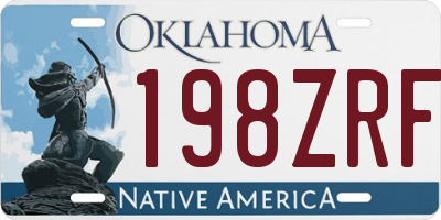 OK license plate 198ZRF