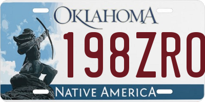 OK license plate 198ZRO