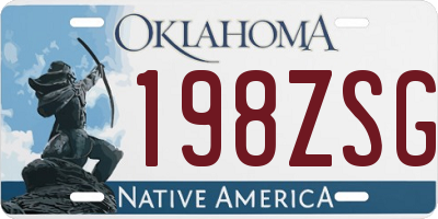 OK license plate 198ZSG