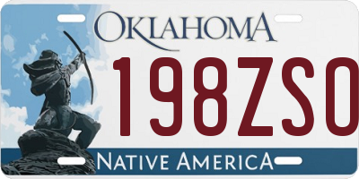 OK license plate 198ZSO