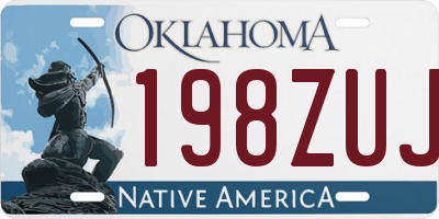 OK license plate 198ZUJ