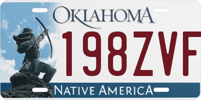 OK license plate 198ZVF