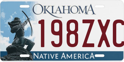 OK license plate 198ZXC