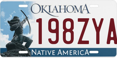 OK license plate 198ZYA