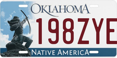 OK license plate 198ZYE