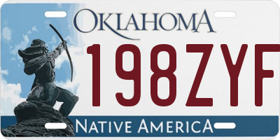 OK license plate 198ZYF