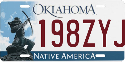 OK license plate 198ZYJ