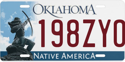 OK license plate 198ZYO