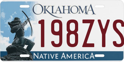 OK license plate 198ZYS