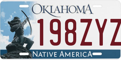 OK license plate 198ZYZ