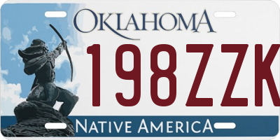 OK license plate 198ZZK