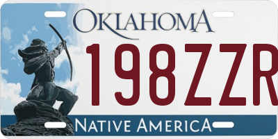 OK license plate 198ZZR