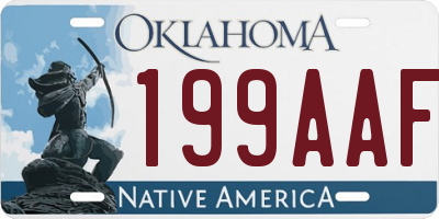 OK license plate 199AAF