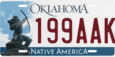 OK license plate 199AAK