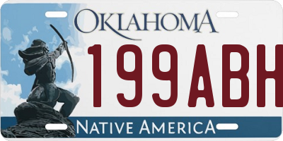 OK license plate 199ABH