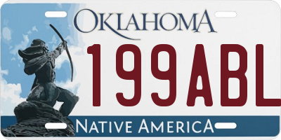 OK license plate 199ABL