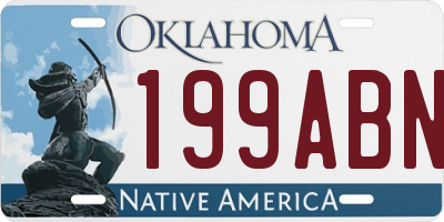 OK license plate 199ABN