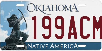 OK license plate 199ACM