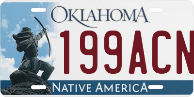 OK license plate 199ACN