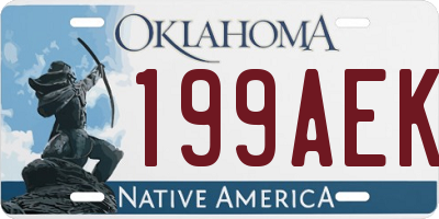 OK license plate 199AEK