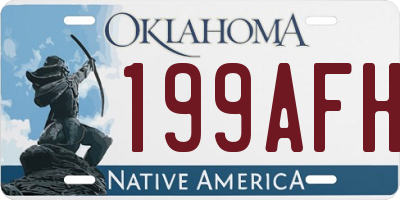 OK license plate 199AFH