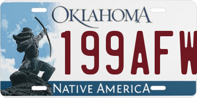 OK license plate 199AFW