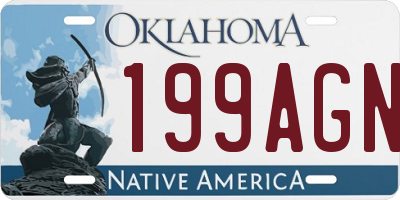 OK license plate 199AGN