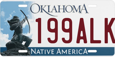 OK license plate 199ALK