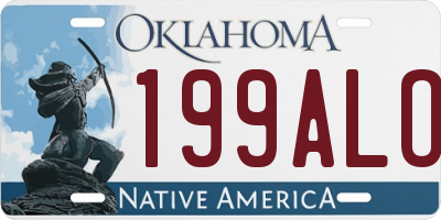OK license plate 199ALO