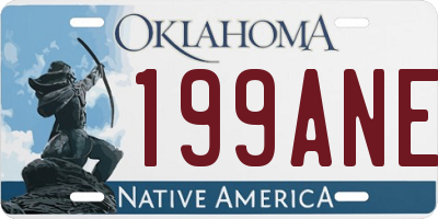 OK license plate 199ANE