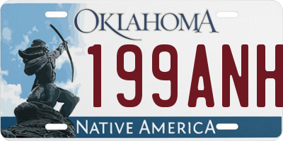 OK license plate 199ANH