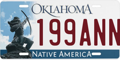 OK license plate 199ANN