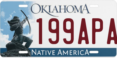 OK license plate 199APA